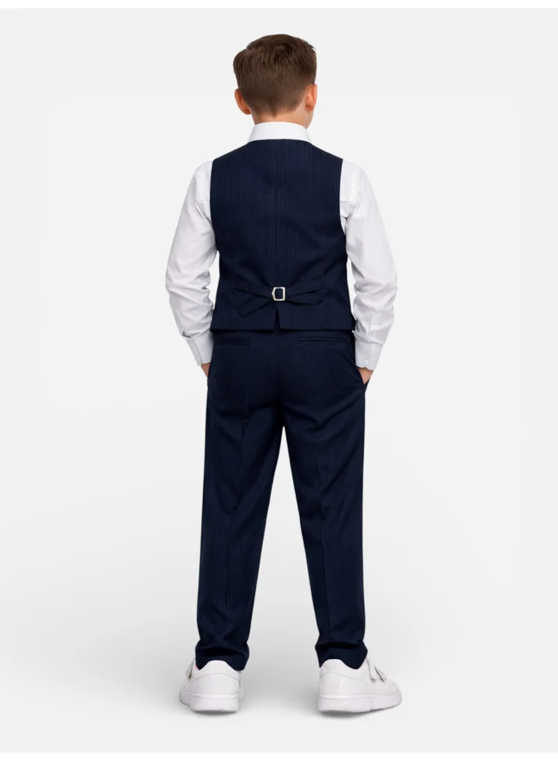 Victor And Jane  Boys 4 Pc Set Blue Waistcoat, Shirt, Trousers & Bow Tie Set for Men | Best Price UAE